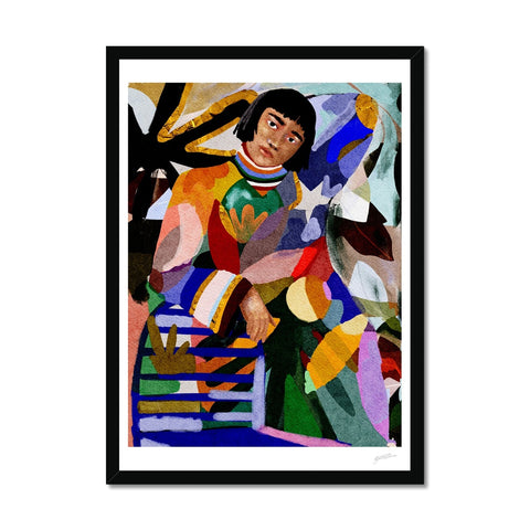 The Muse with chair Framed Print